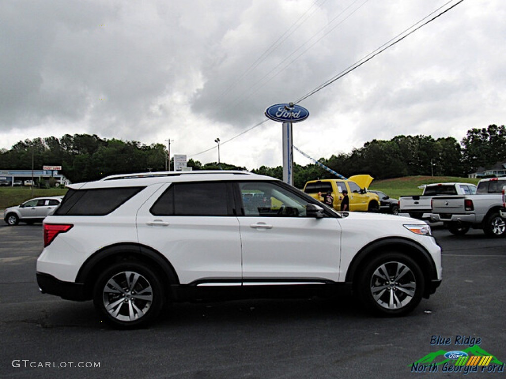 2020 Explorer Platinum 4WD - Star White Metallic Tri-Coat / Sandstone photo #6