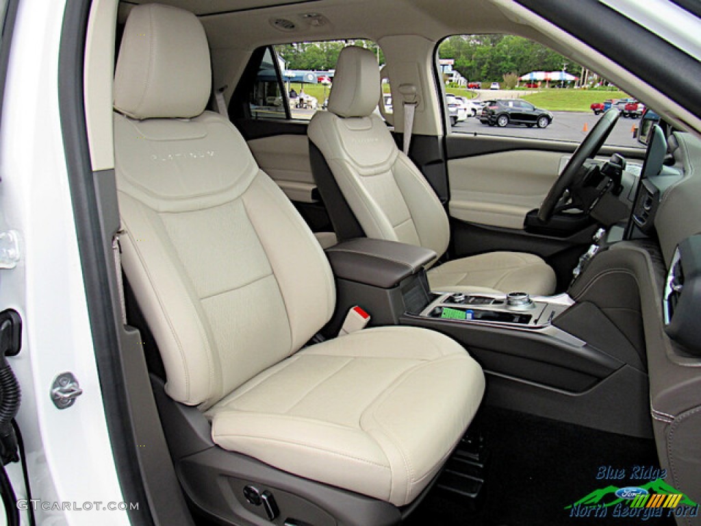 2020 Explorer Platinum 4WD - Star White Metallic Tri-Coat / Sandstone photo #12