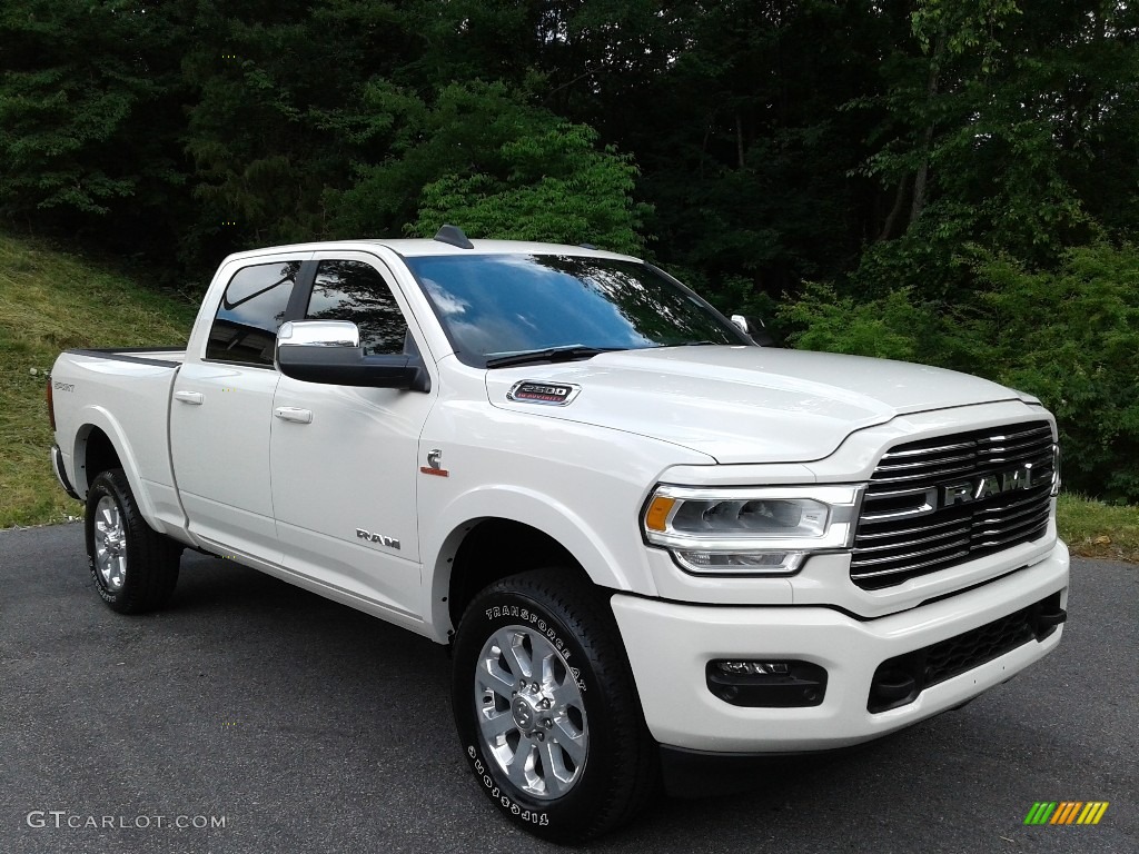 Pearl White 2021 Ram 2500 Laramie Crew Cab 4x4 Exterior Photo #142108468