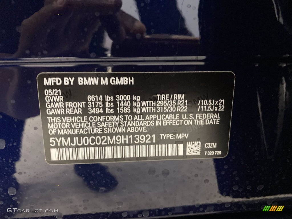 2021 BMW X5 M Standard X5 M Model Color Code Photos