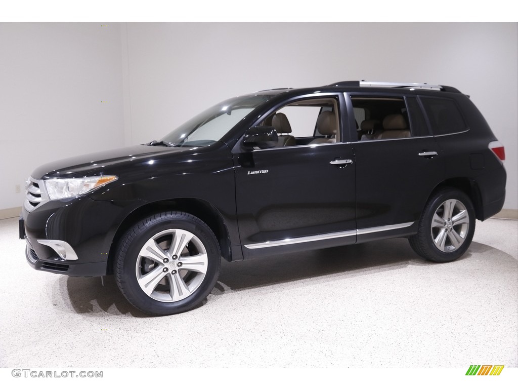 2012 Highlander Limited 4WD - Black / Sand Beige photo #3