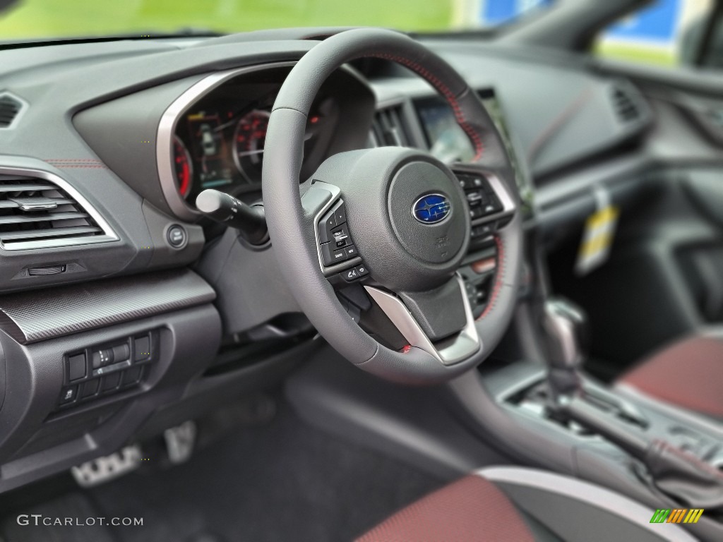2021 Subaru Impreza Sport 5-Door Black Steering Wheel Photo #142113878