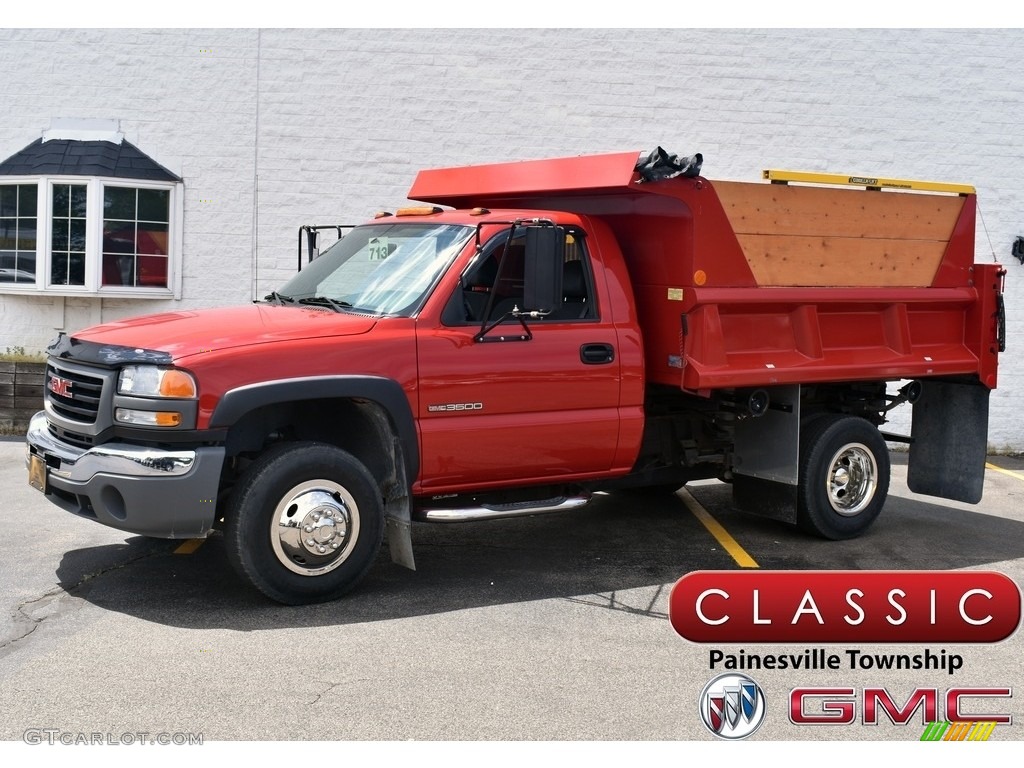 2005 Sierra 3500 Regular Cab Dually Chassis Dump Truck - Fire Red / Dark Pewter photo #1