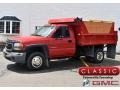 Fire Red - Sierra 3500 Regular Cab Dually Chassis Dump Truck Photo No. 1