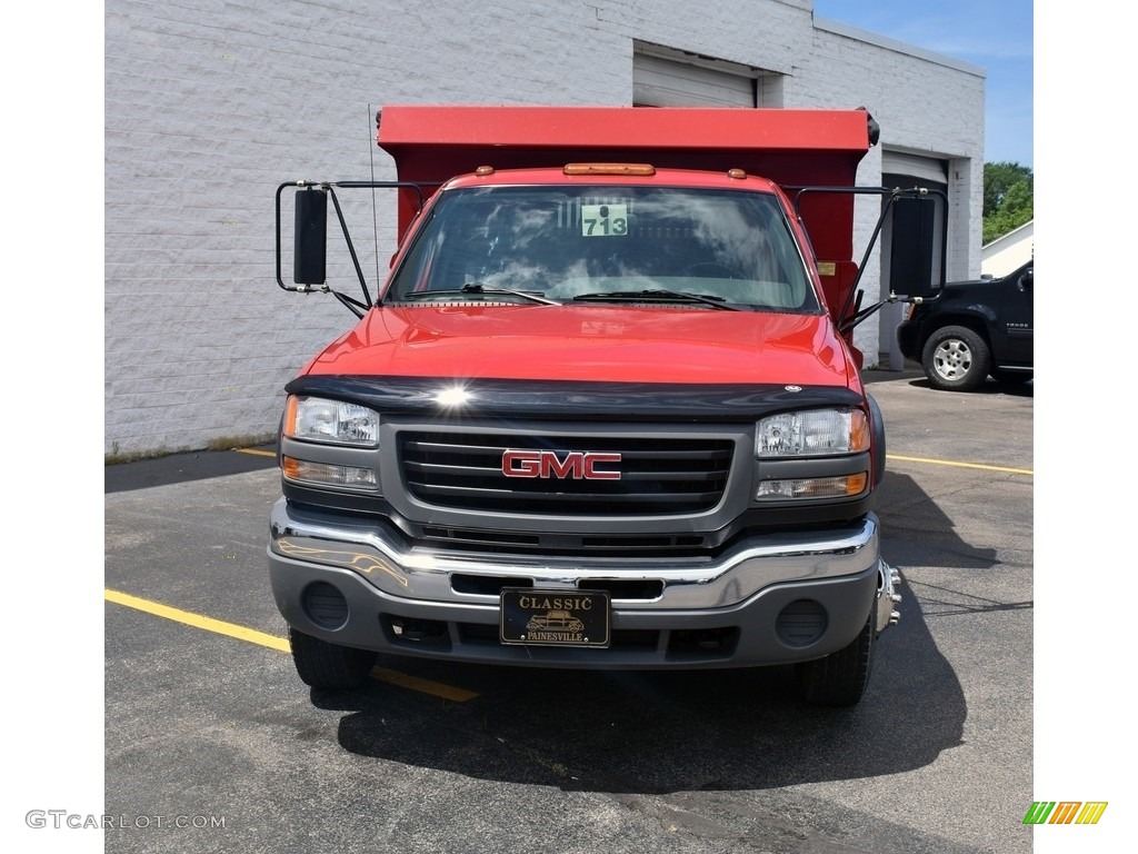 2005 Sierra 3500 Regular Cab Dually Chassis Dump Truck - Fire Red / Dark Pewter photo #4