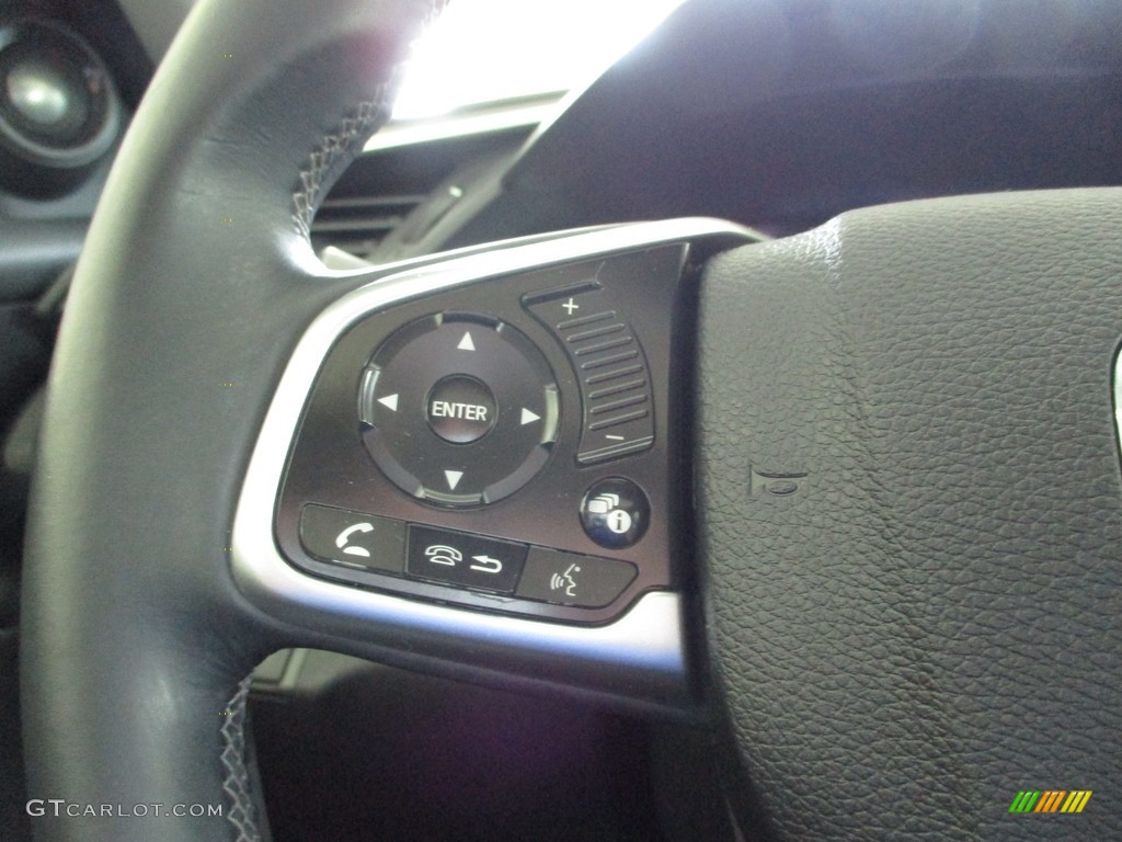 2018 Honda Civic Touring Sedan Black Steering Wheel Photo #142114304
