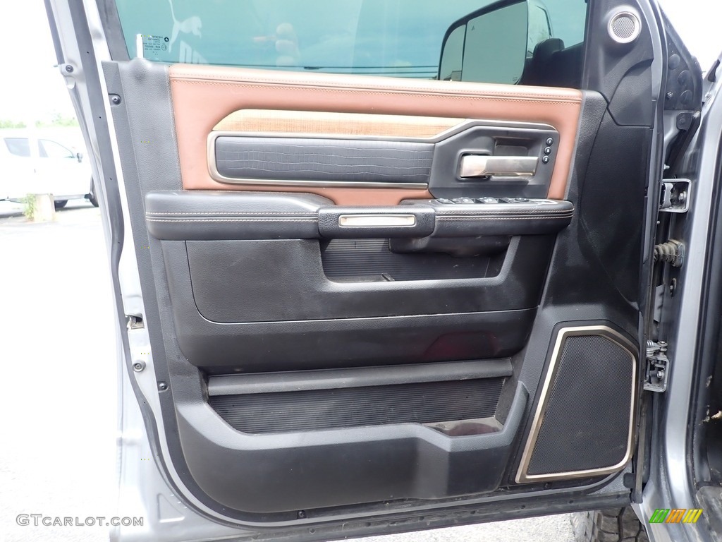 2019 Ram 2500 Laramie Longhorn Crew Cab 4x4 Black/Cattle Tan Door Panel Photo #142118072