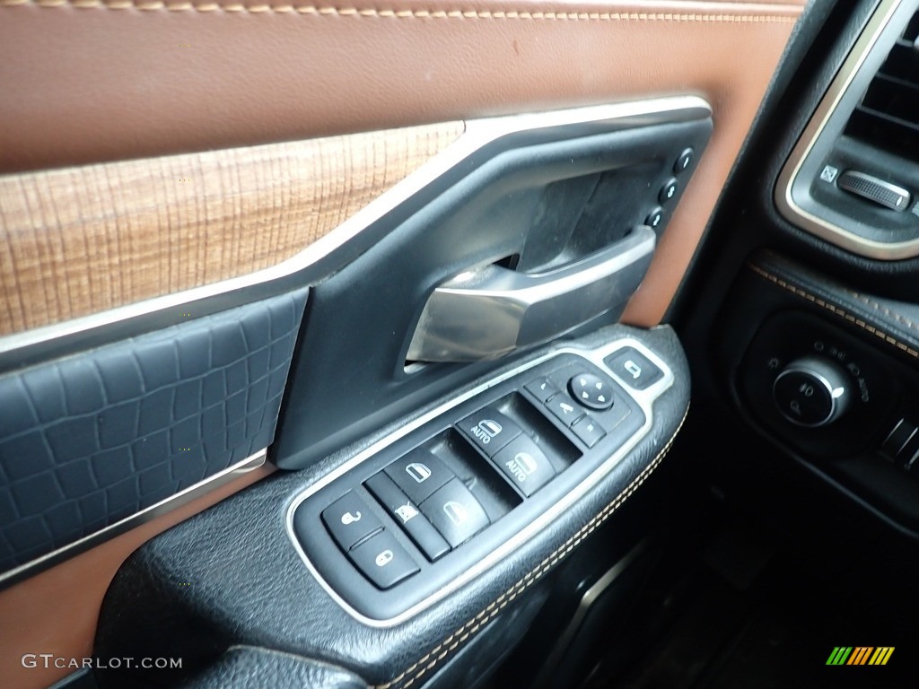 2019 Ram 2500 Laramie Longhorn Crew Cab 4x4 Black/Cattle Tan Door Panel Photo #142118252