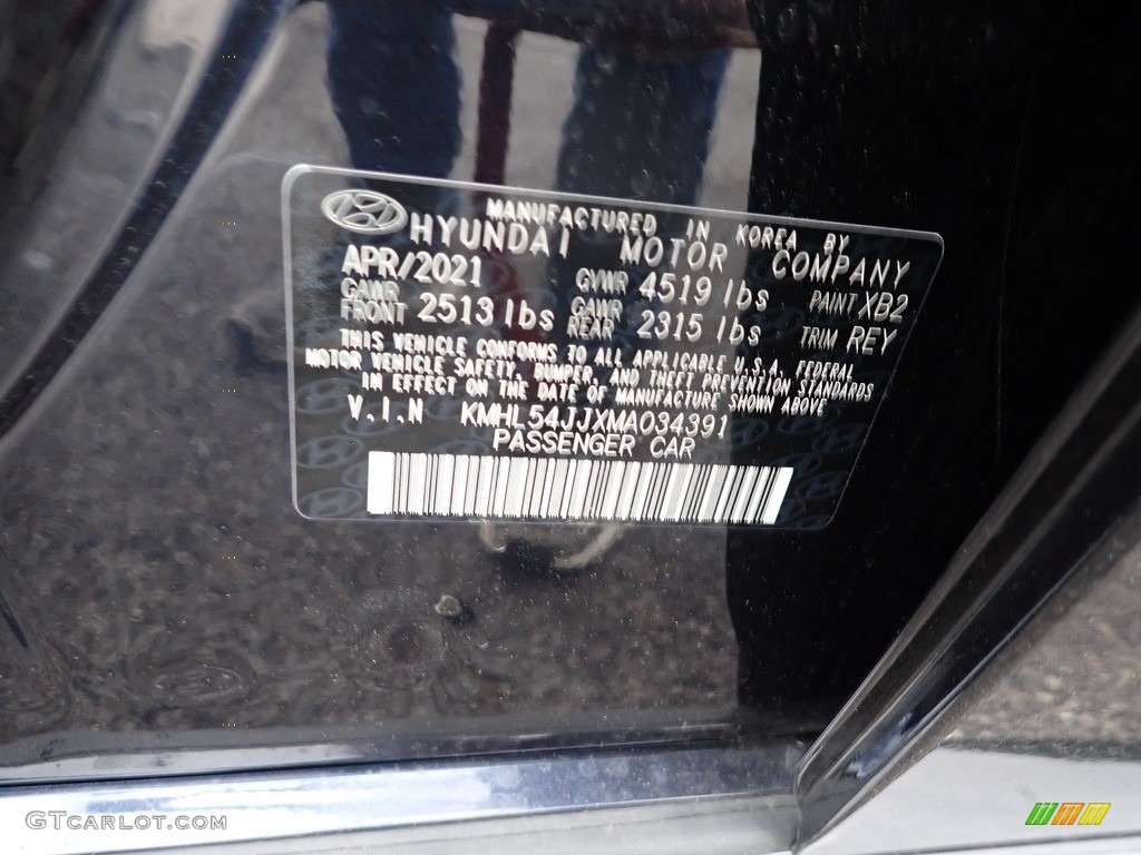 2021 Sonata Limited Hybrid - Oxford Blue / Dark Gray photo #10