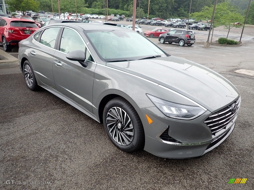Hampton Gray 2021 Hyundai Sonata SEL Hybrid Exterior Photo #142123425