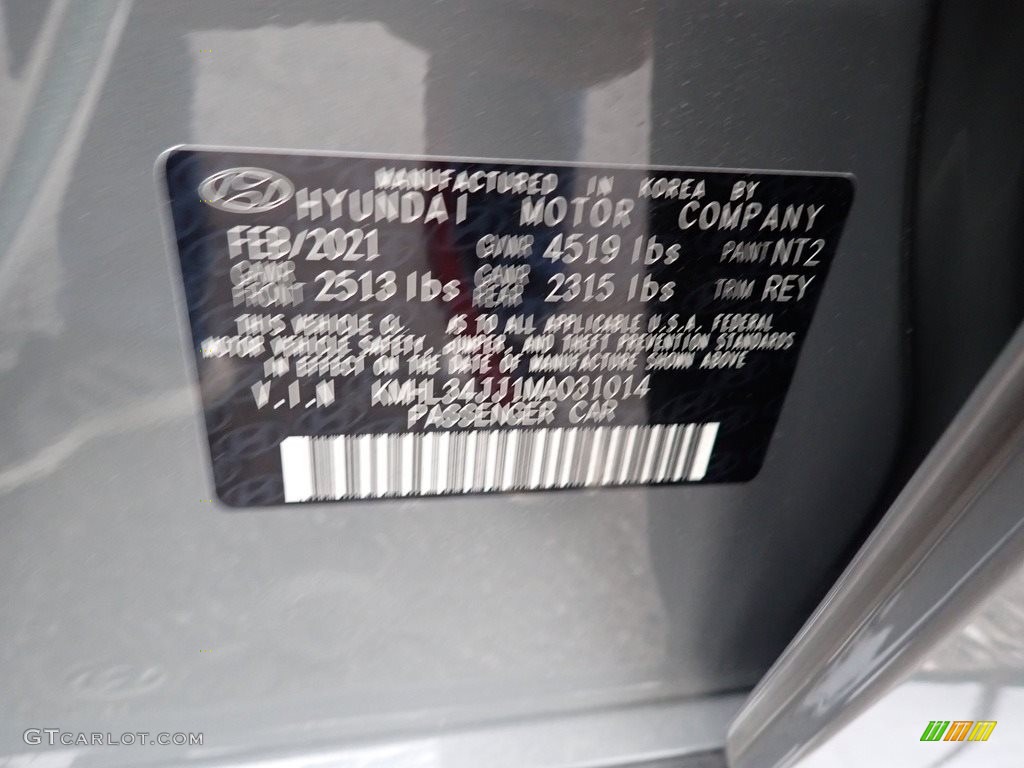 2021 Sonata SEL Hybrid - Hampton Gray / Dark Gray photo #12