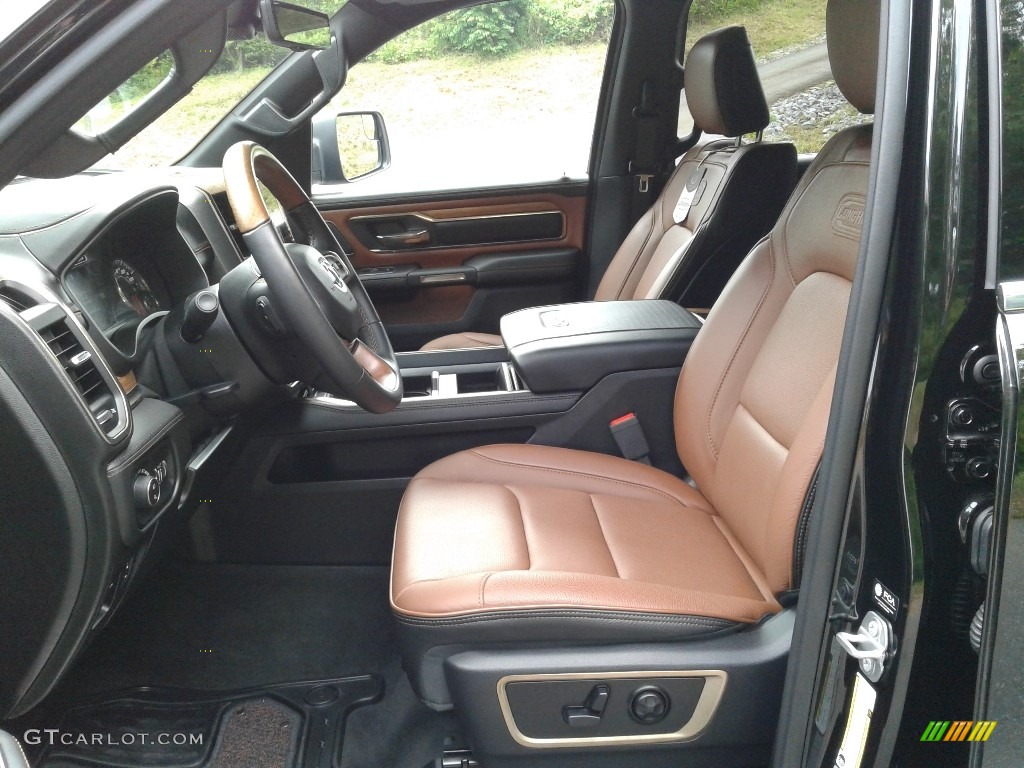 Black/New Saddle Interior 2021 Ram 1500 Long Horn Crew Cab 4x4 Photo #142124082