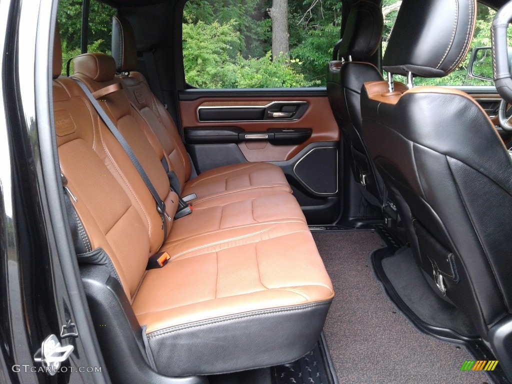 Black/New Saddle Interior 2021 Ram 1500 Long Horn Crew Cab 4x4 Photo #142124235