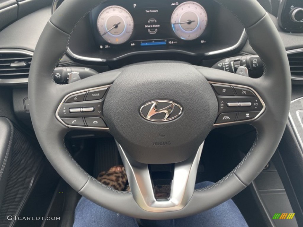 2021 Hyundai Santa Fe SEL AWD Black Steering Wheel Photo #142126527