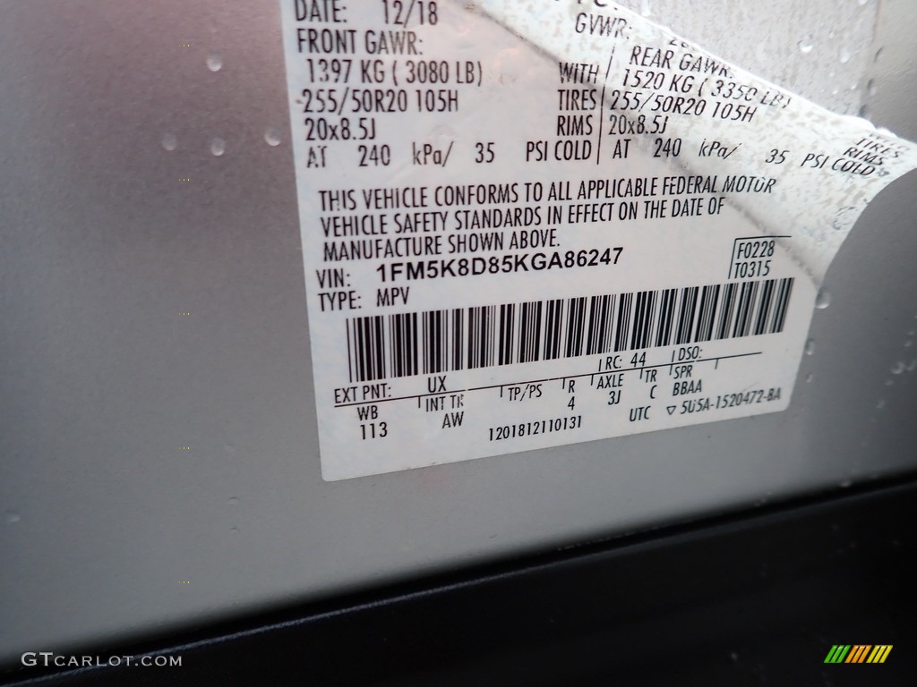 2019 Explorer XLT 4WD - Ingot Silver / Medium Black photo #16