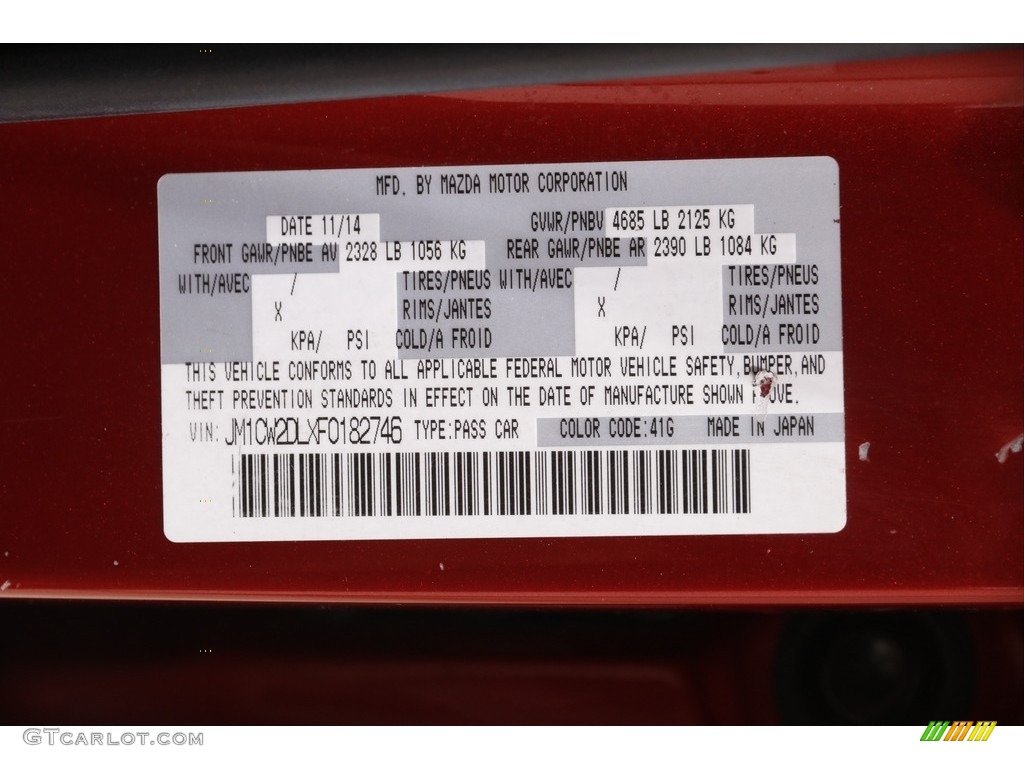 2015 Mazda MAZDA5 Grand Touring Color Code Photos