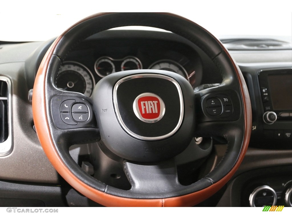2014 Fiat 500L Trekking Black/Marrone (Black/Brown) Steering Wheel Photo #142128987