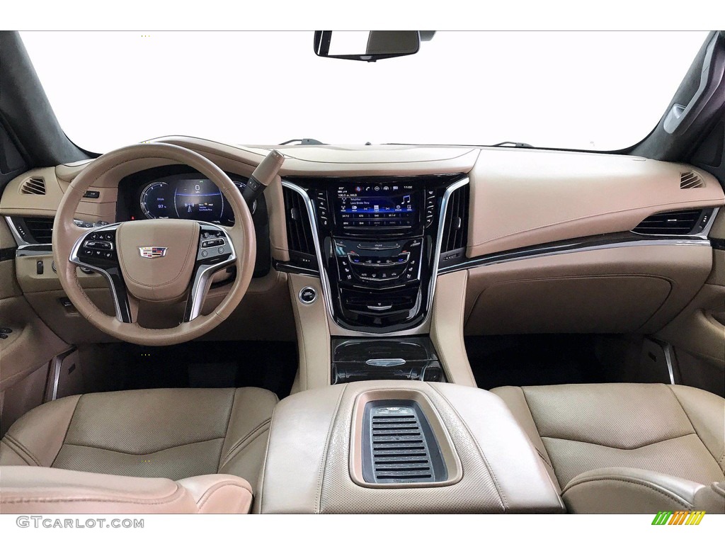 Maple Sugar/Jet Black Accents Interior 2019 Cadillac Escalade Platinum 4WD Photo #142129560