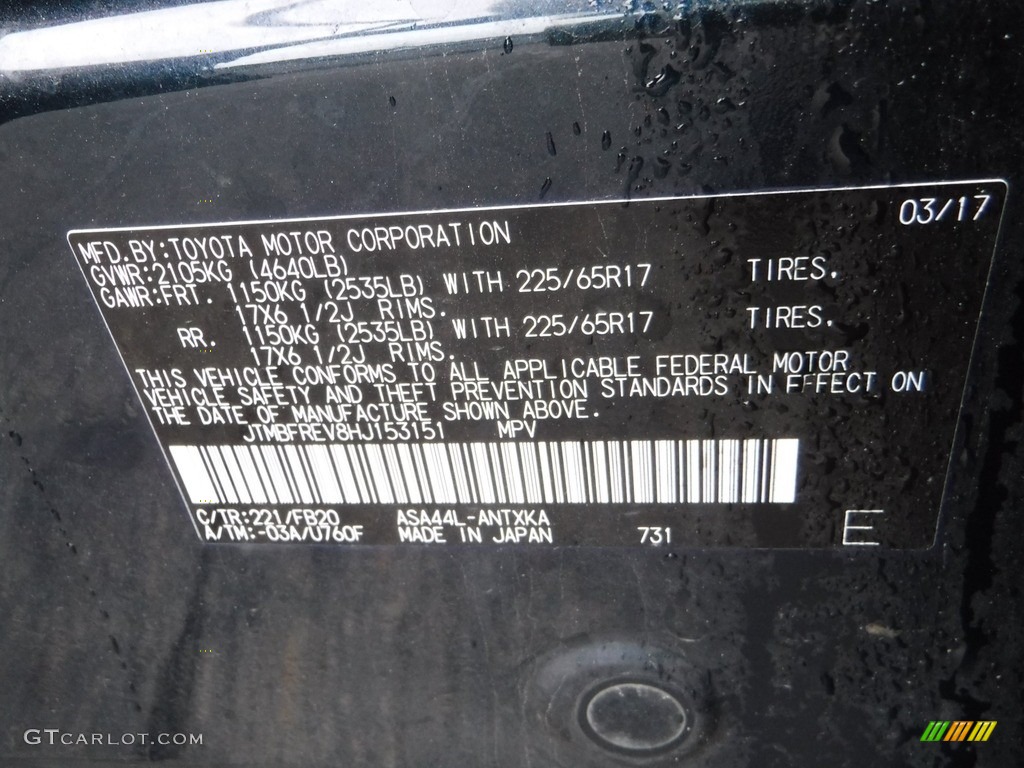 2017 RAV4 LE AWD - Electric Storm Metallic / Black photo #29