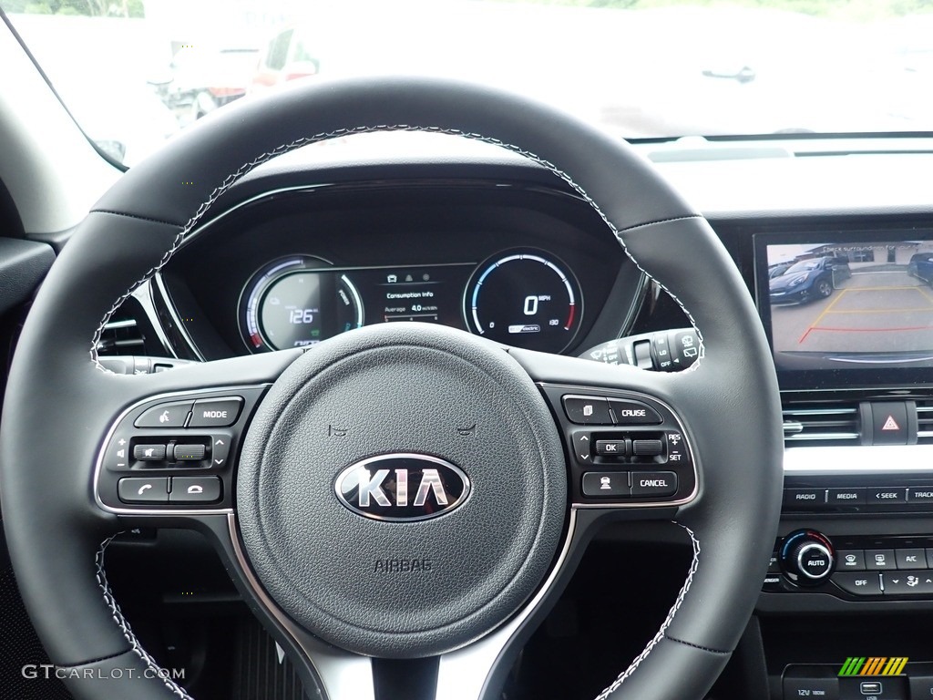 2021 Kia Niro EV Charcoal Steering Wheel Photo #142132110