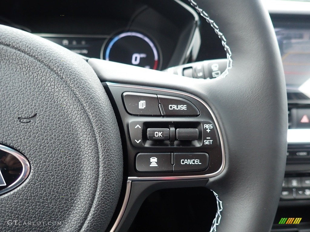 2021 Kia Niro EV Charcoal Steering Wheel Photo #142132128