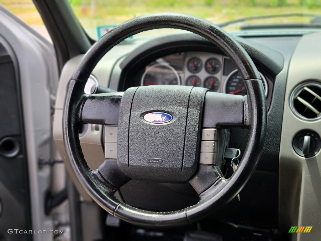 2005 Ford F150 FX4 SuperCab 4x4 Black Steering Wheel Photo #142137712