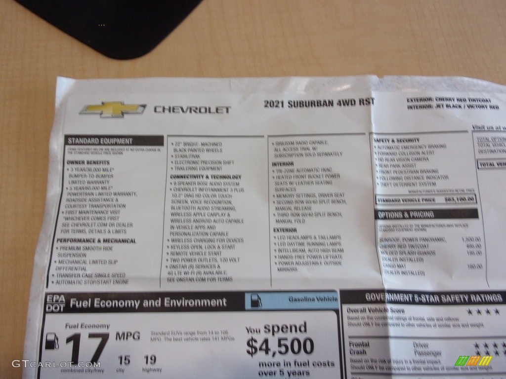 2021 Suburban RST 4WD - Cherry Red Tintcoat / Jet Black photo #42