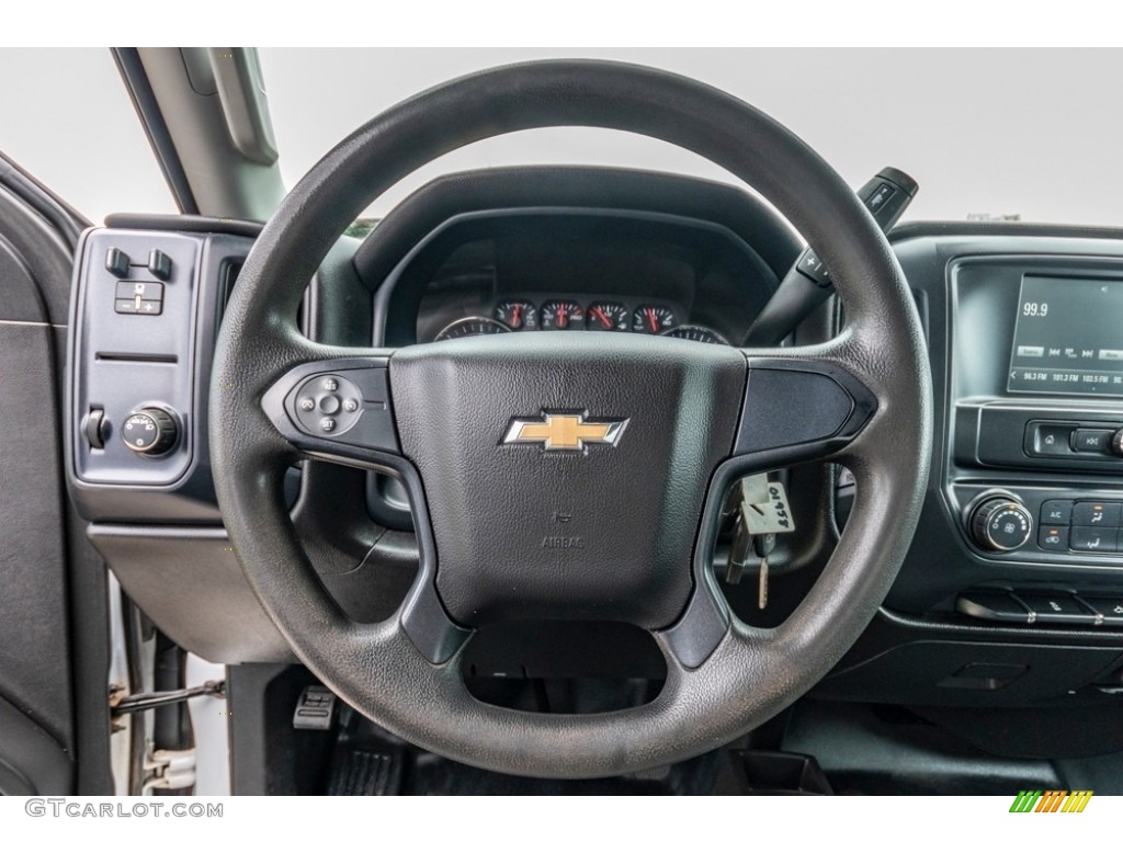 2016 Chevrolet Silverado 2500HD WT Double Cab 4x4 Dark Ash/Jet Black Steering Wheel Photo #142142569