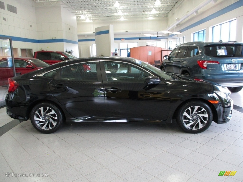 2018 Civic EX Sedan - Crystal Black Pearl / Black photo #4