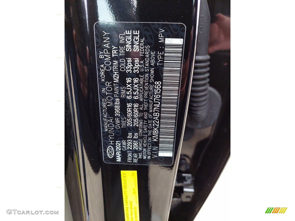 2022 Kona Color Code MZH for Ultra Black Photo #142143463