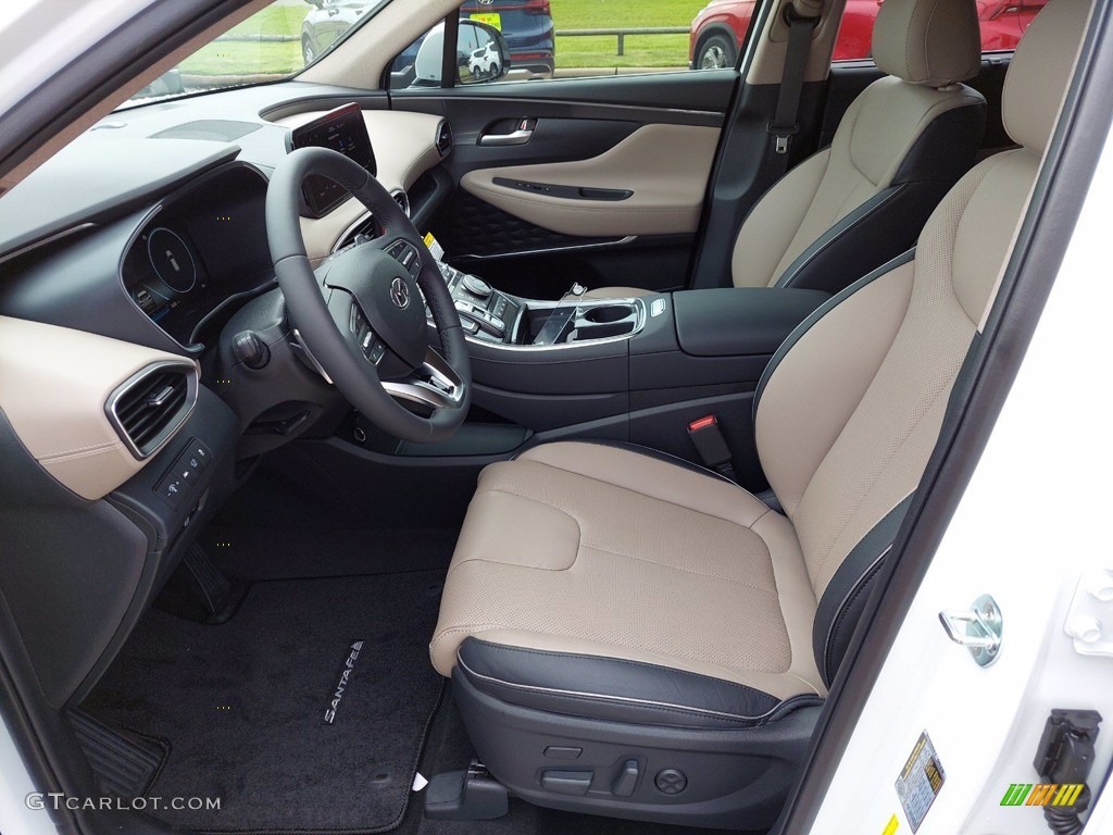 Black/Beige Interior 2021 Hyundai Santa Fe Limited Photo #142144417