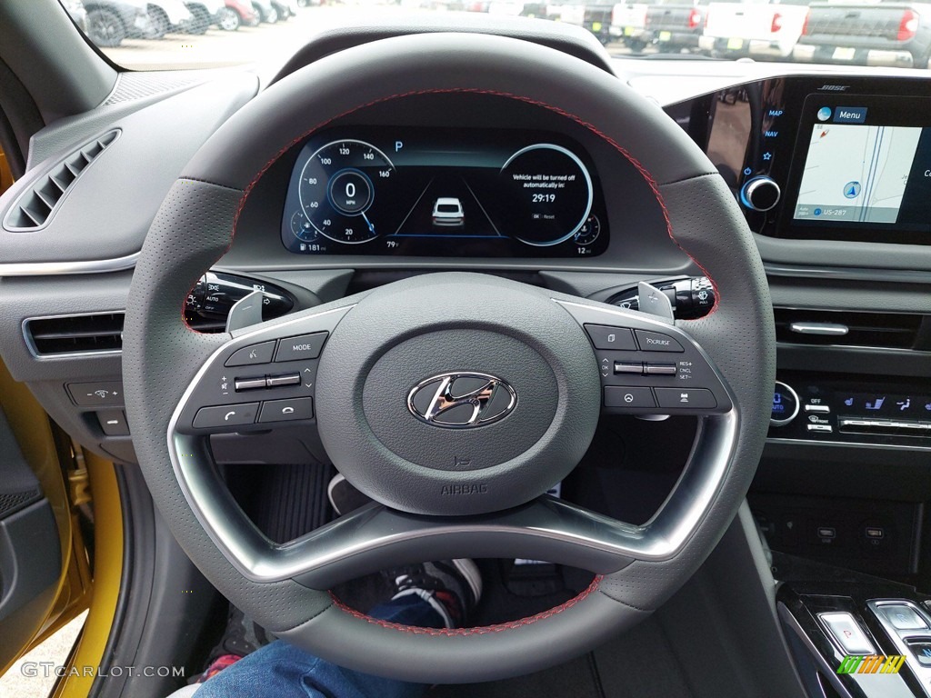 2021 Sonata SEL Plus - Glowing Yellow / Black photo #12