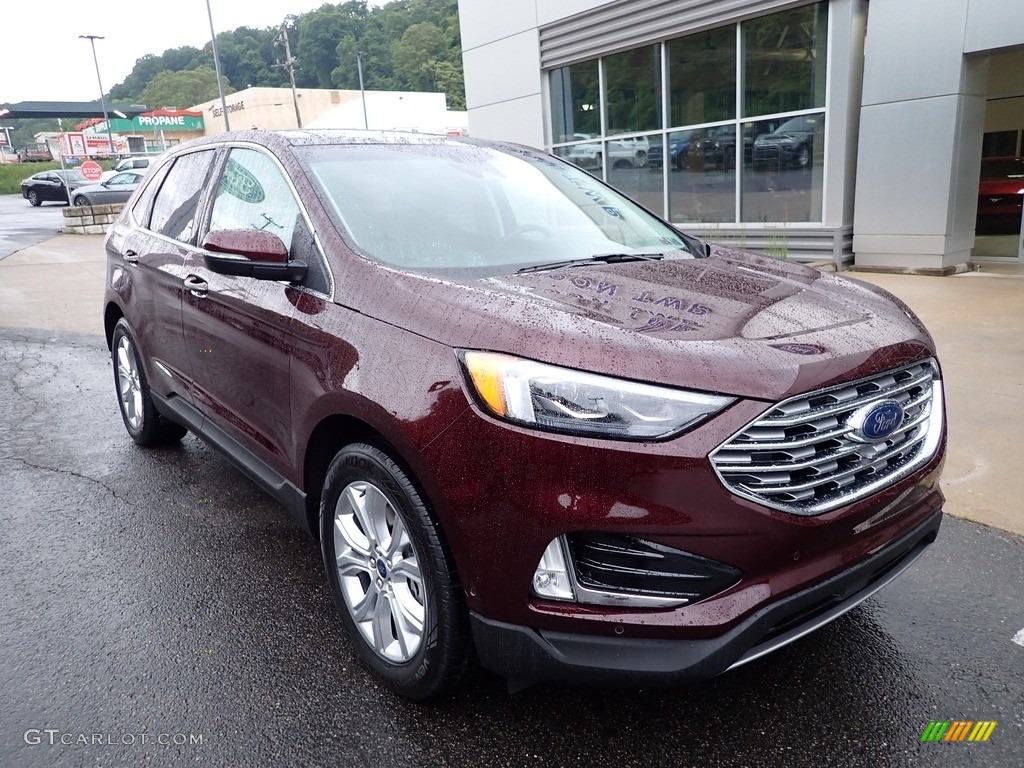 Burgundy Velvet Metallic Tinted 2020 Ford Edge Titanium AWD Exterior Photo #142146727