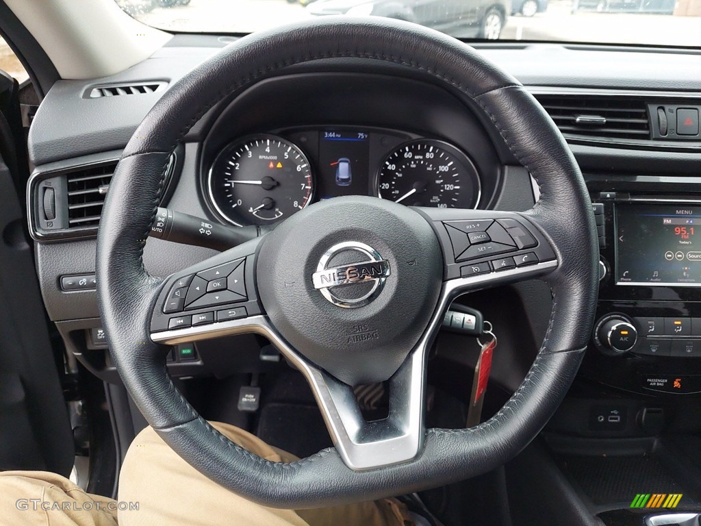 2019 Nissan Rogue S Charcoal Steering Wheel Photo #142147976