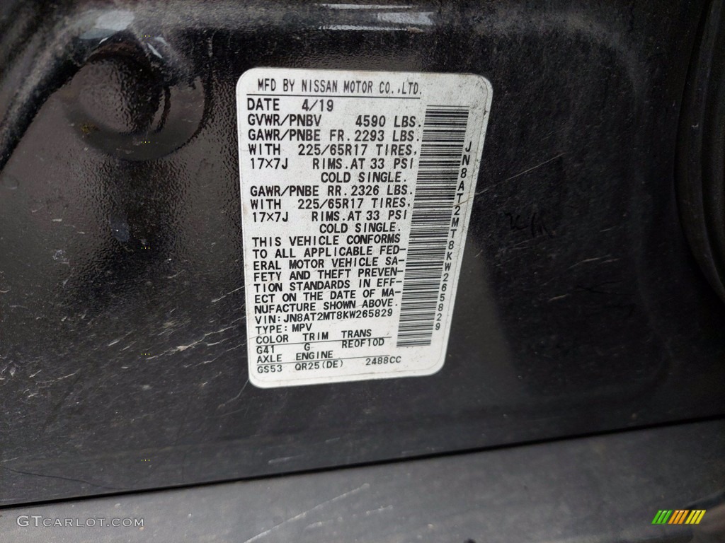2019 Nissan Rogue S Color Code Photos