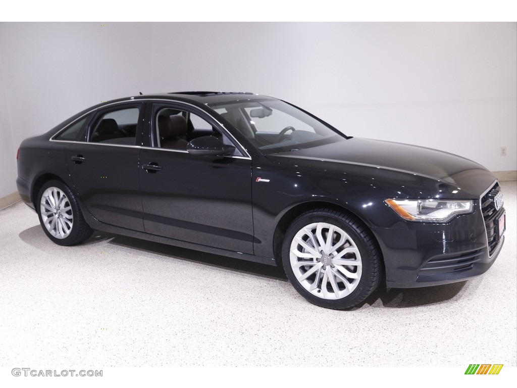2014 A6 3.0T quattro Sedan - Phantom Black Pearl / Nougat Brown photo #1