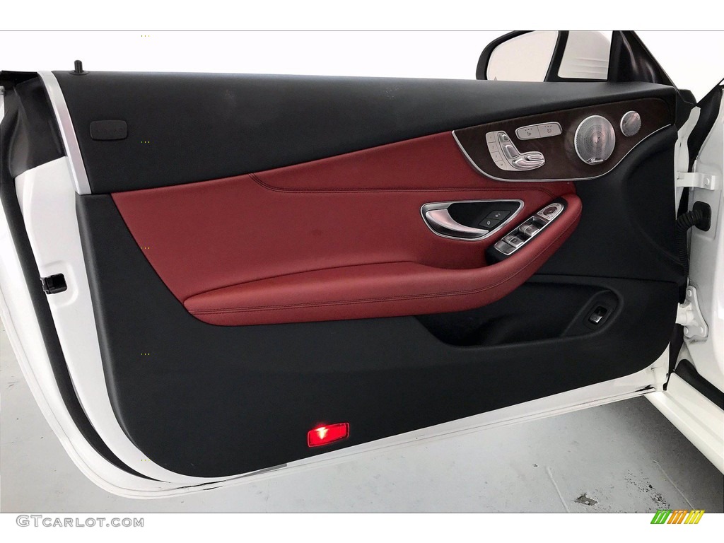 2018 Mercedes-Benz C 300 Cabriolet Cranberry Red/Black Door Panel Photo #142151399