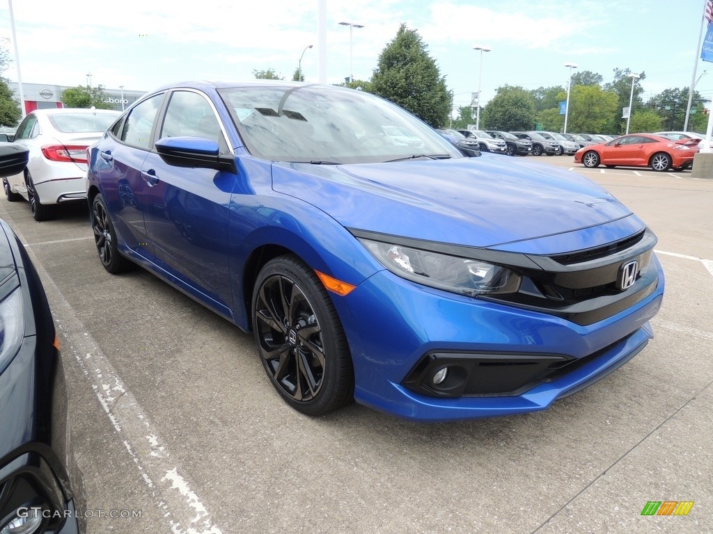 Aegean Blue Metallic 2021 Honda Civic Sport Sedan Exterior Photo #142152548