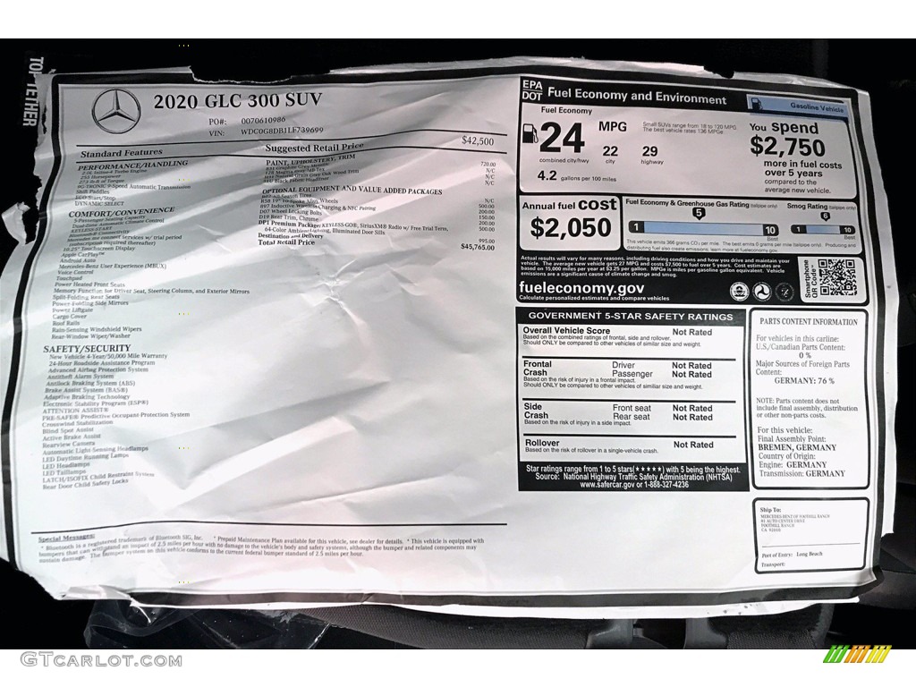 2020 GLC 300 - Graphite Grey Metallic / Black photo #10