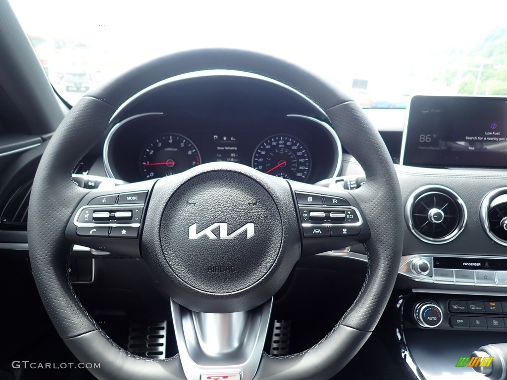 2022 Kia Stinger GT1 AWD Black Steering Wheel Photo #142163325
