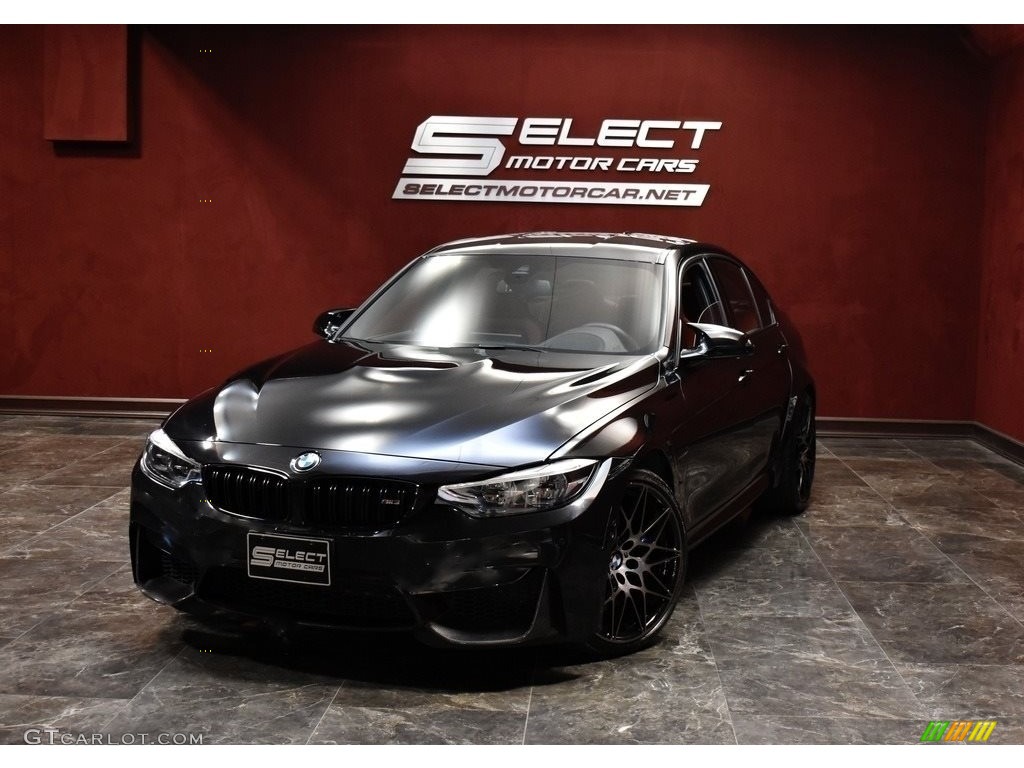 2018 M3 Sedan - Black Sapphire Metallic / Sakhir Orange/Black photo #1