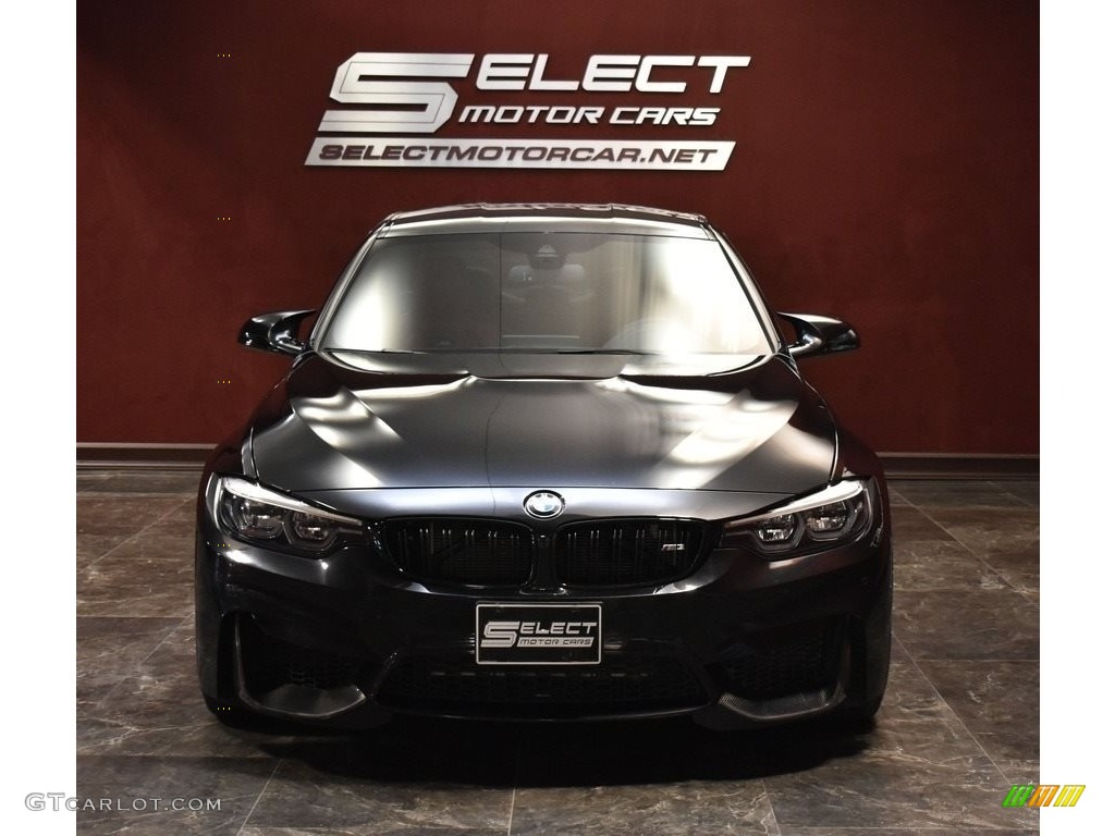 2018 M3 Sedan - Black Sapphire Metallic / Sakhir Orange/Black photo #2