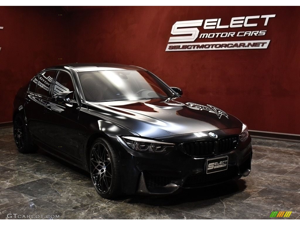 2018 M3 Sedan - Black Sapphire Metallic / Sakhir Orange/Black photo #3