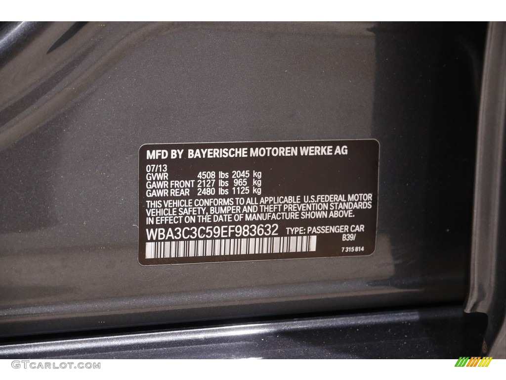2014 3 Series 320i xDrive Sedan - Mineral Grey Metallic / Black photo #21
