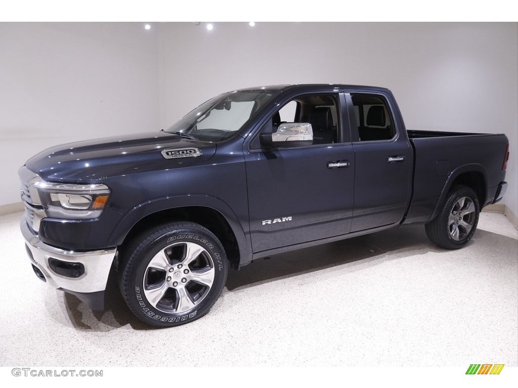 2019 1500 Laramie Quad Cab 4x4 - Maximum Steel Metallic / Black photo #3