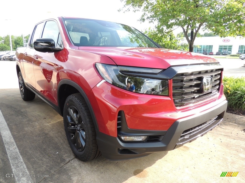 2021 Ridgeline Sport AWD - Radiant Red Metallic II / Black photo #3