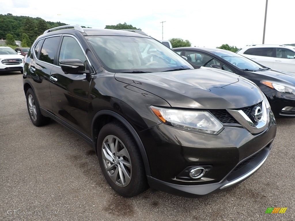 2014 Rogue SL AWD - Midnight Jade / Almond photo #3