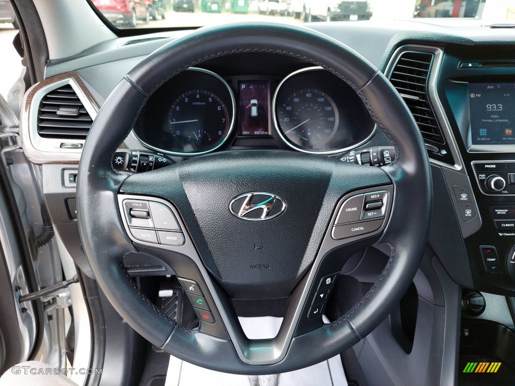 2017 Hyundai Santa Fe Sport 2.0T Black Steering Wheel Photo #142174314
