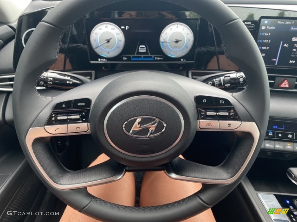 2021 Hyundai Elantra SEL Black Steering Wheel Photo #142175685