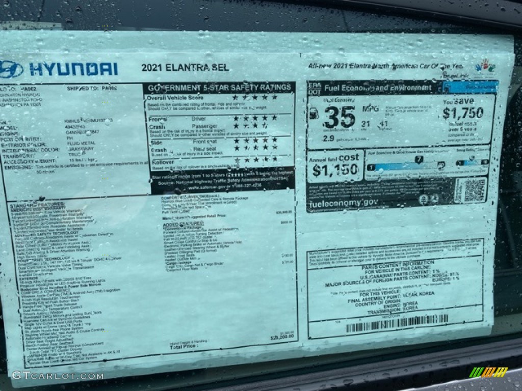 2021 Elantra SEL - Fluid Metal / Medium Gray photo #5